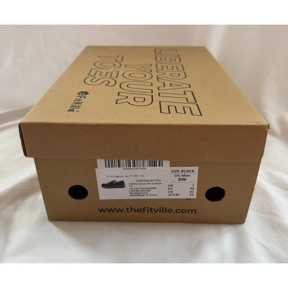 FitVille Casual Air Cushion V3 Men 8W Black Suede‎ Faux Fur Slippers